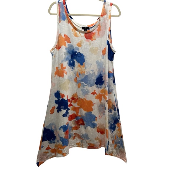 GAP Dresses & Skirts - Gap Sleeveless Floral Jersey Dress with Asymmetrical Hem - Size Large